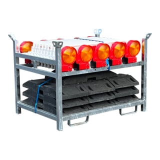 Schake Wendebaken mit Fußplatten und Bakenleuchten 36NOX-G2-SET3 doppelseitig schraffiert