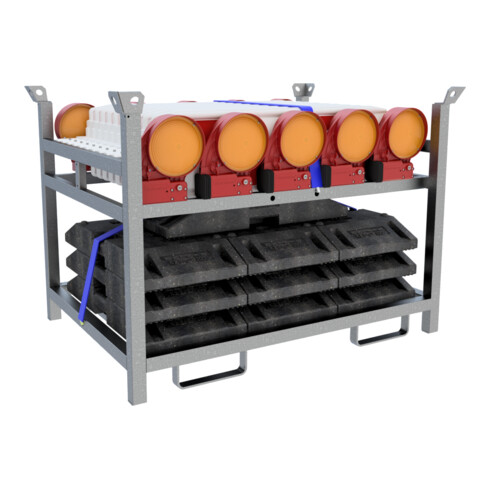 Schake Wendebaken mit Fußplatten und Bakenleuchten 36NOX-G2-SET3 doppelseitig schraffiert