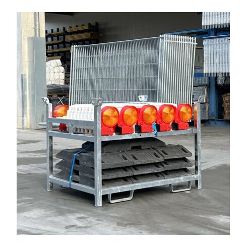 Schake Wendebaken mit Fußplatten und Bakenleuchten 36NOX-G2-SET3 doppelseitig schraffiert