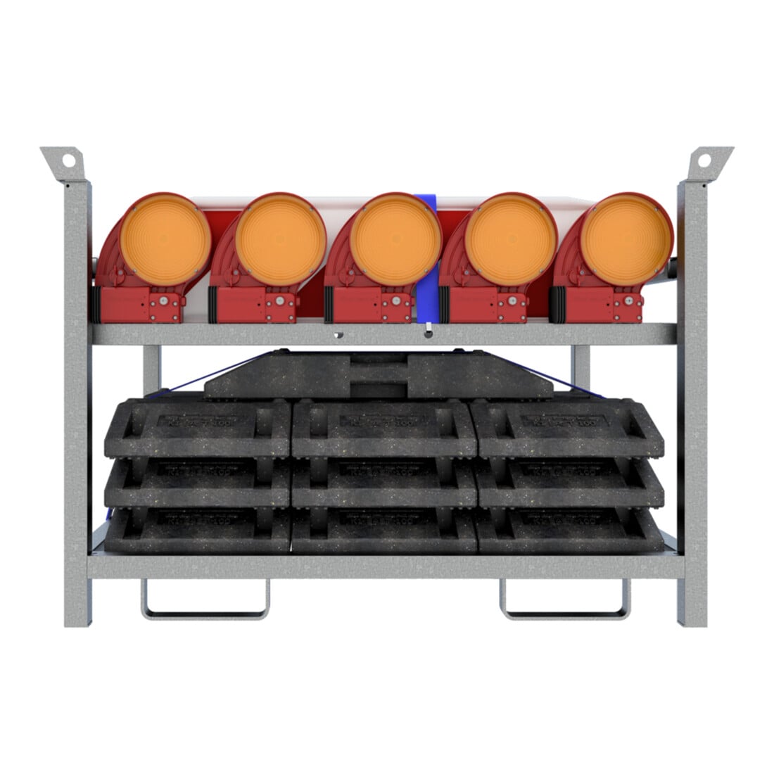 Schake Wendebaken mit Fußplatten und Bakenleuchten 36NOX-G2-SET3 doppelseitig schraffiert