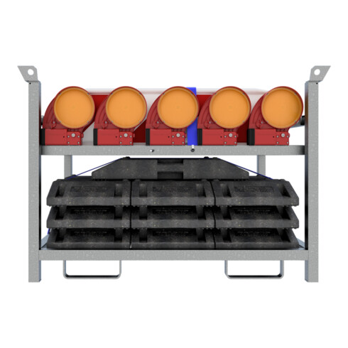 Schake Wendebaken mit Fußplatten und Bakenleuchten 36NOX-G2-SET3 doppelseitig schraffiert