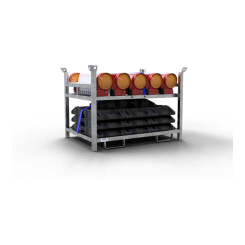 Schake Wendebaken mit Fußplatten und Bakenleuchten 36NOX-G2-SET3 doppelseitig schraffiert