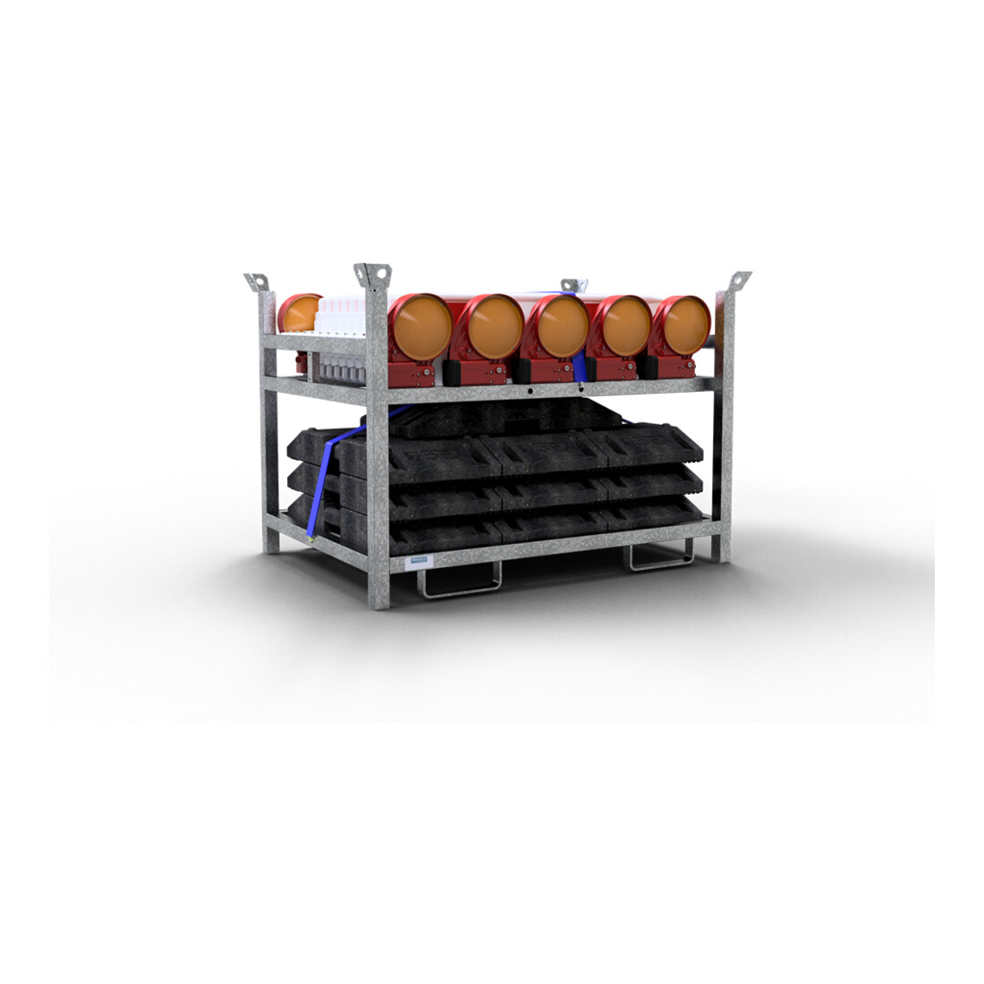 Schake Wendebaken mit Fußplatten und Bakenleuchten 36NOX-G2-SET3 doppelseitig schraffiert