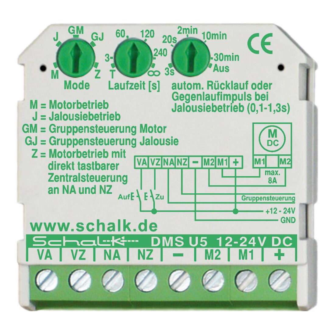 Schalk Commande OUVRIR/FERMER 12-24V DC DMS U5