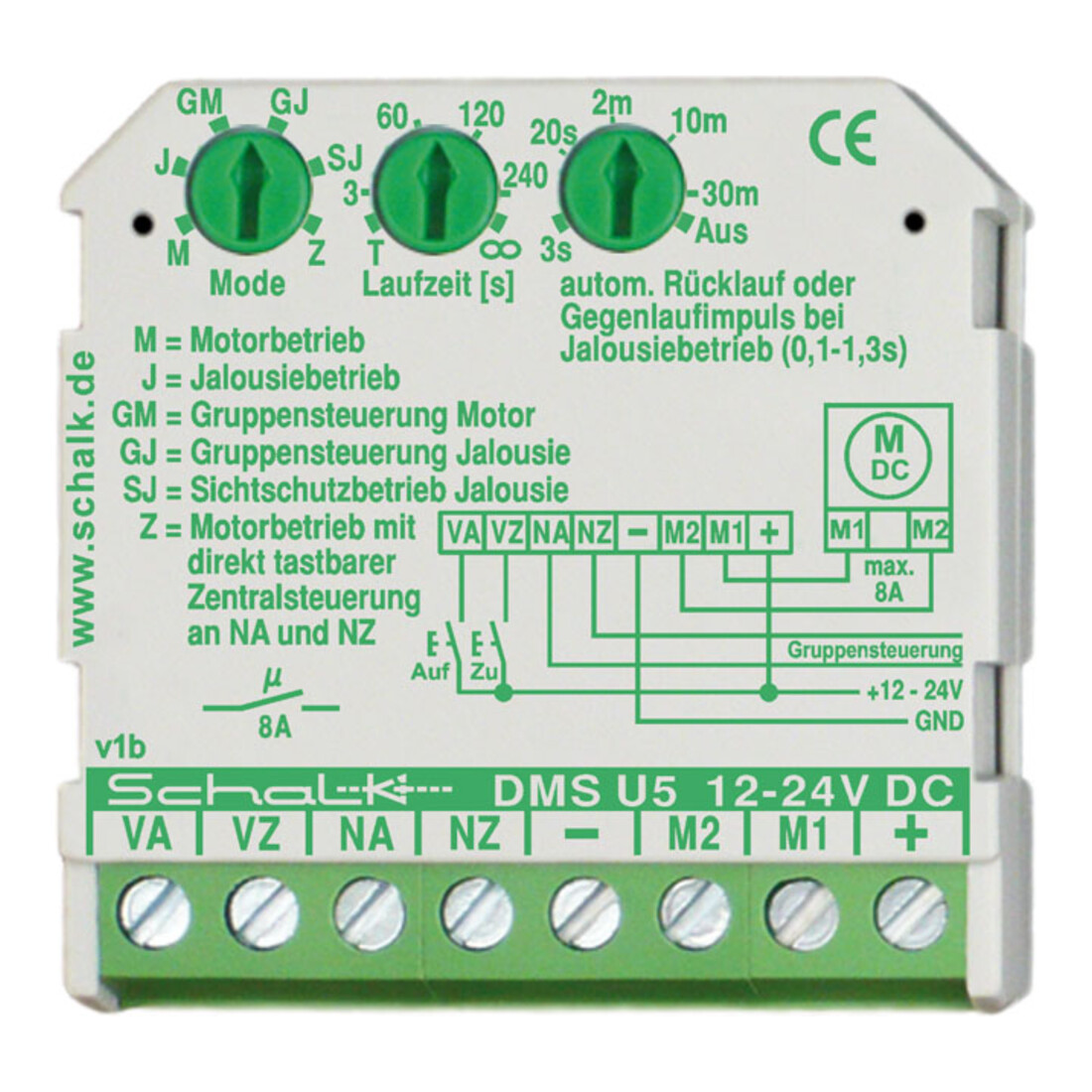 Schalk Commande OUVRIR/FERMER 12-24V DC DMS U5