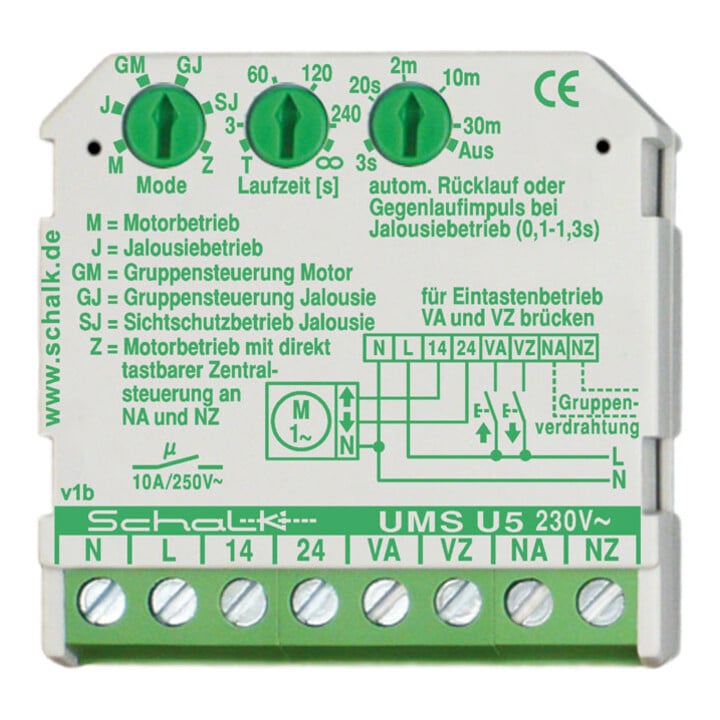 Schalk Commande OUVRIR/FERMER 230VAC, 2S, 10A UMS U5 (230V AC)