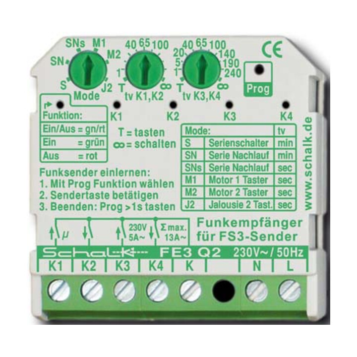 Schalk Interrupteur récepteur radio encastré 4 canaux FE3 Q2