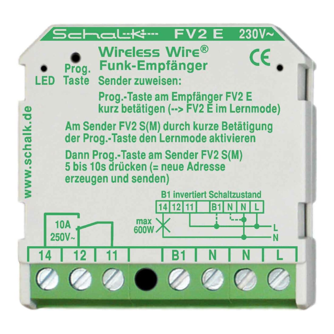 Schalk Récepteur radio 10A 230V AC(UP) FV2 E