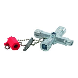 Schaltschrankschlüssel Doublehead Key 11 fonctions avec adaptateur à pointe
