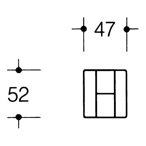 Scharnier DIN li.H.52mm B.47mm PA m.Metalleinleger anthrazitgrau,ma HEWI