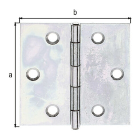Scharnier H.51mm L.51mm Ép.0,75mm STA galvanisé jaune quadrangulaire GAH