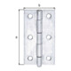 Scharnier H.60mm B.34mm S.1,5mm VA schmal GAH