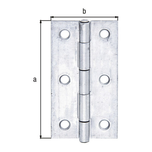 Scharnier H.60mm B.34mm S.1,5mm VA schmal GAH