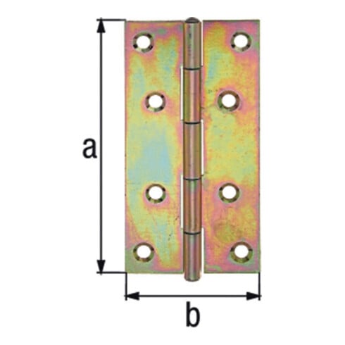 Scharnier H.82mm B.44mm S.1,3mm VA schmal GAH