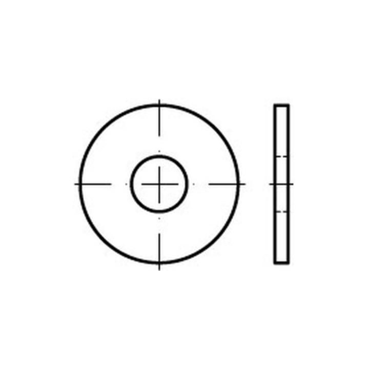 Scheibe DIN 9021/ISO 7093 13x37x3mm Stahl galvanisch verzinkt ; Industrial Quality Supplies