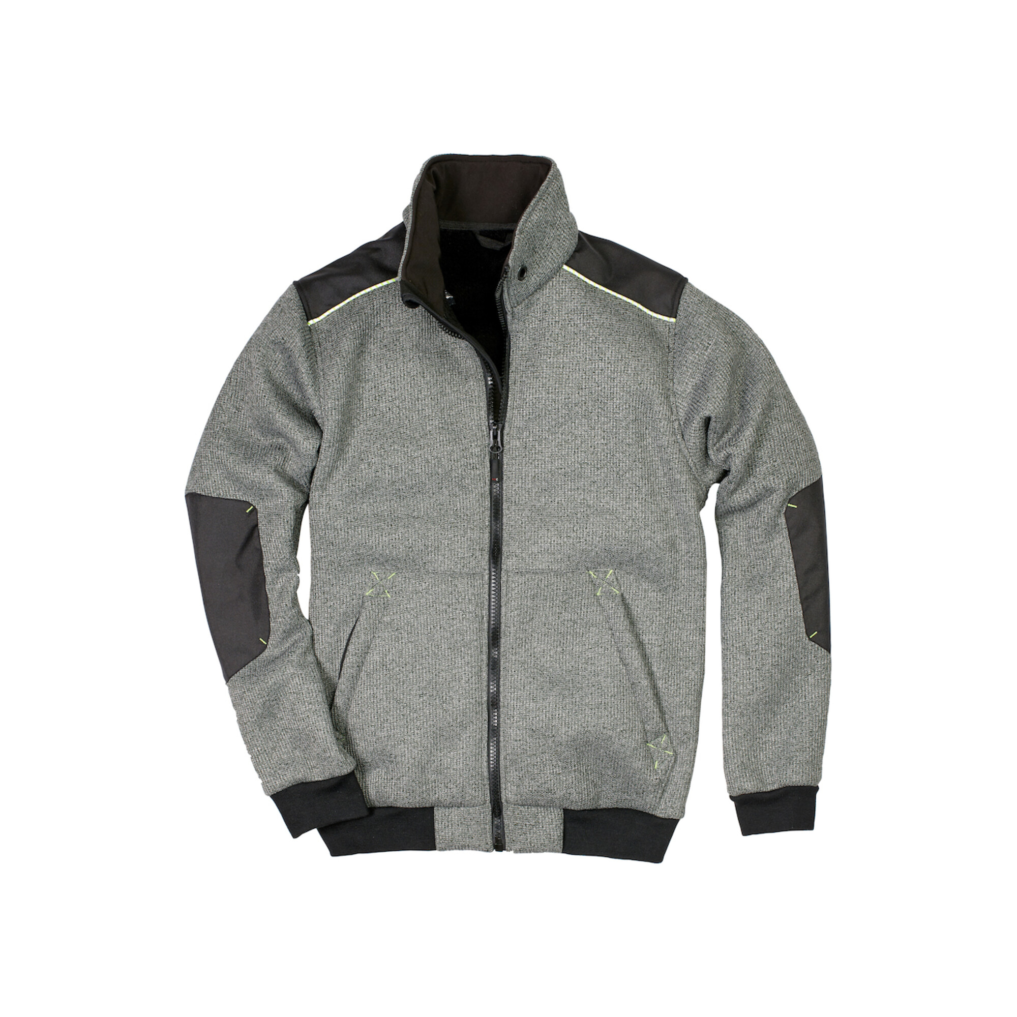 SCHEIBLER Strick-Blouson Piering Gr. XL, grau-meliert