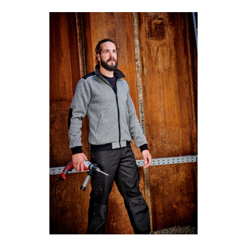 SCHEIBLER Strick-Blouson Piering Gr. XL, grau-meliert