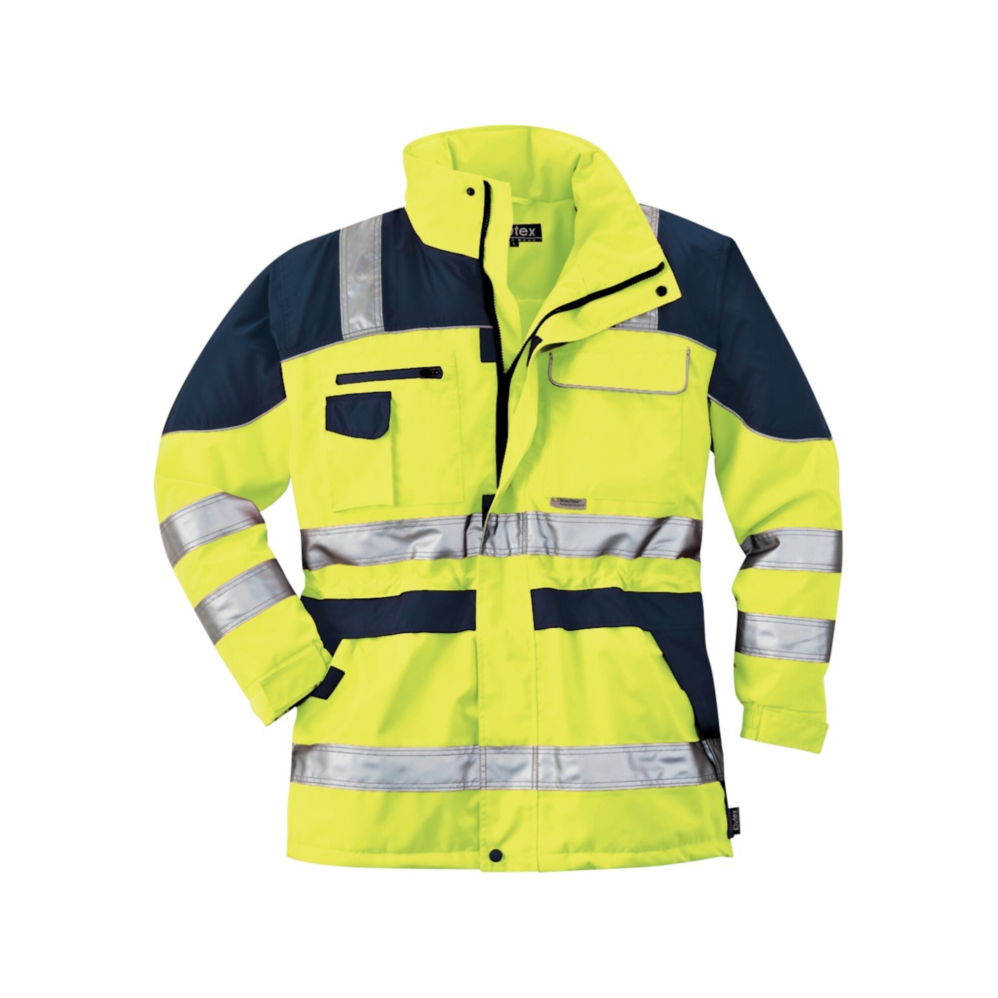 SCHEIBLER Warnparka, Gr. S, gelb/blau