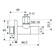 Schell Design-Eckventil STILE 1/2" chrom