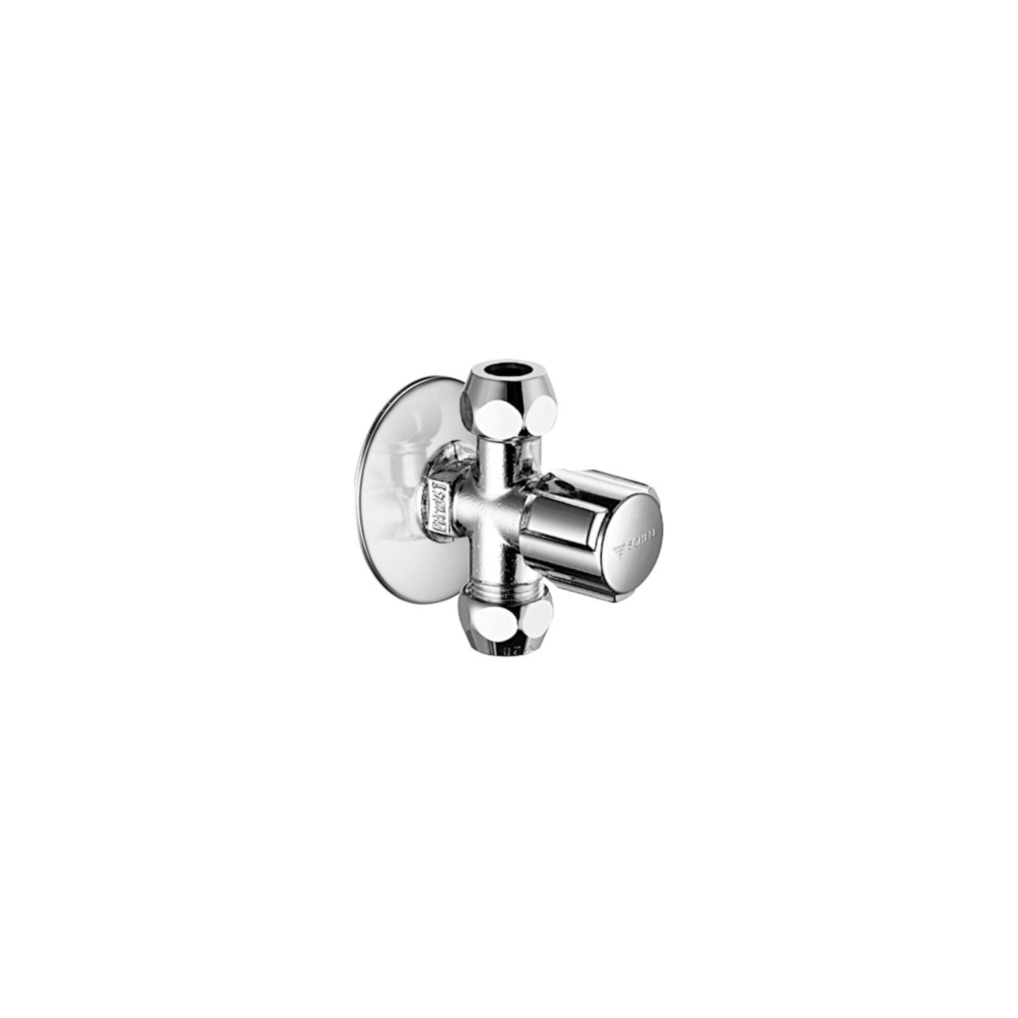 Schell Eckventil COMFORT G 1/2 AGxG 3/8 AG, m 2 Abg., verchromt