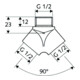 Schell Gabelstück chrom 1/2"-4