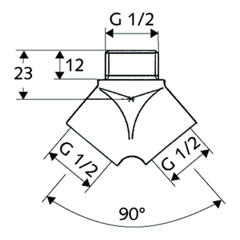 Schell Gabelstück chrom 1/2"