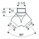 Schell Gabelstück chrom 1/2"-5