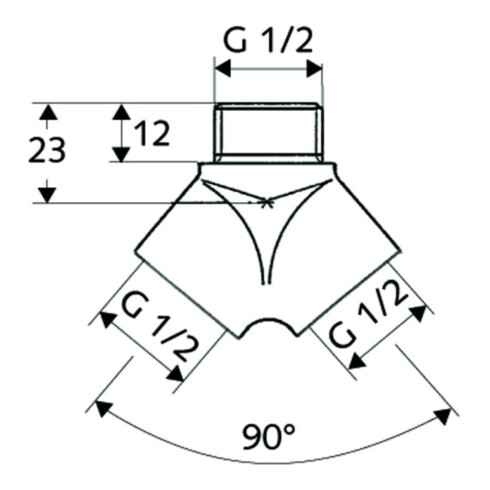 Schell Gabelstück chrom 1/2"