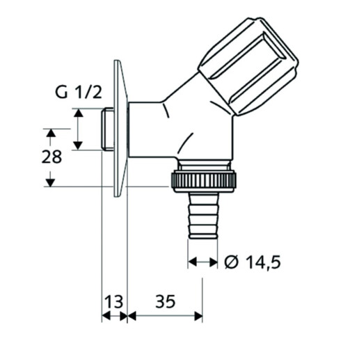 Schell Geräteschrägsitzventil COMFORT chrom 1/2"
