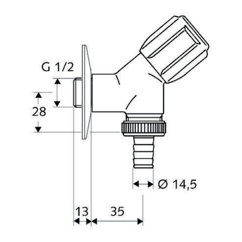 Schell Geräteschrägsitzventil COMFORT chrom 1/2"