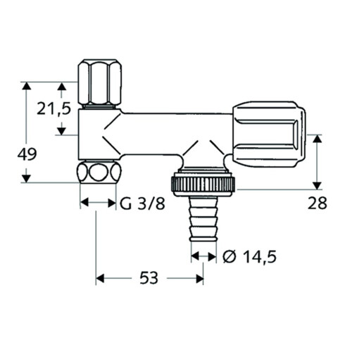 Schell Geräteventil COMFORT chrom, für Eckventile 3/8"