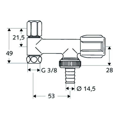Schell Geräteventil COMFORT chrom, für Eckventile 3/8"