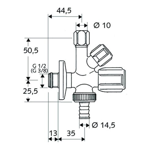 Schell Kombinations-Eckventil COMFORT chrom, ohne ASAG 1/2"