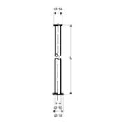 Schell Kupferrohr 10 mm 3/8" Bördel/1/2" Bördel 500 mm, chrom