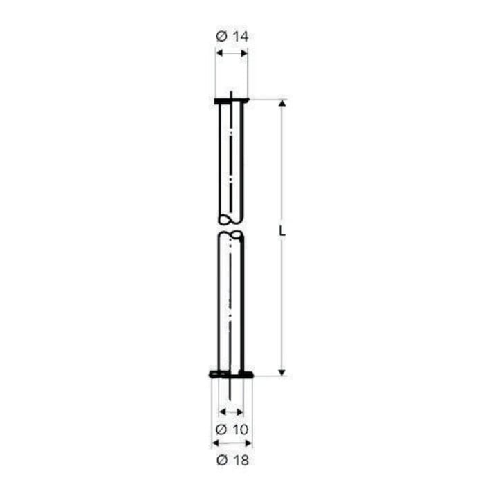 Schell Kupferrohr 10 mm 3/8" Bördel/1/2" Bördel 500 mm, chrom