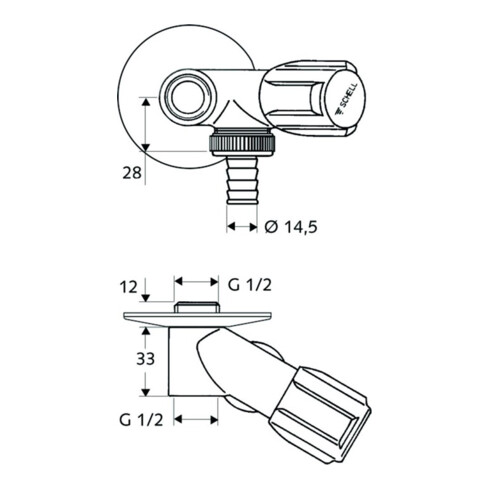 Schell NA-Ventil COMFORT chrom, für Einzelzapfstellen 1/2"