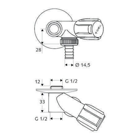 Schell NA-Ventil COMFORT chrom, für Einzelzapfstellen 1/2"