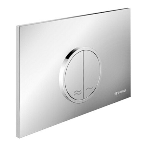 Schell Plaque de commande WC MONTUS CIRCUM mat chrome, commande dessus ou devant, pour chasse 2-Mg.
