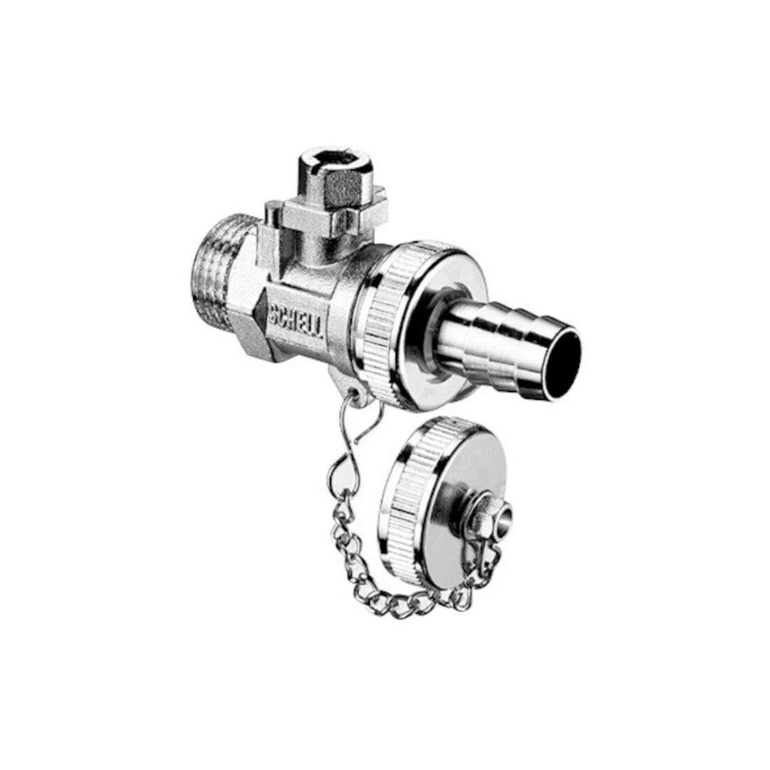 Schell Robinet à boisseau sphérique remplissage/vidange DN 15xG 1/2 AG, actionnement par capuchon, MS, MS