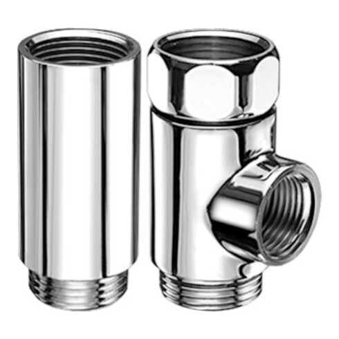 Schell T-/Entretoise G 3/4 IG, avec écrou à capuchon, chromé