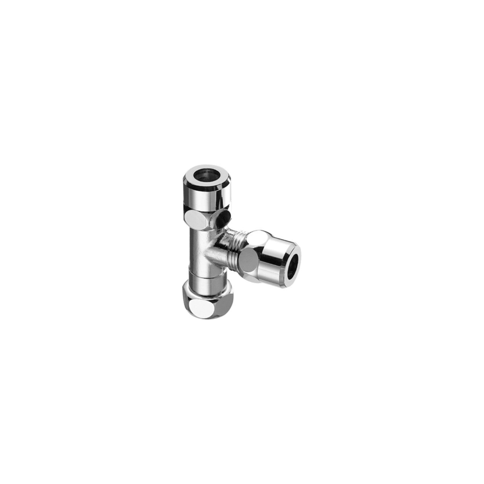 Schell T-Stück G 3/8 IG, 2x d 10mm, m bew ÜWM, verchromt