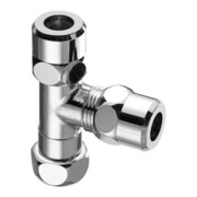 Schell T-Stück G 3/8 IG, 2x d 10mm, m bew ÜWM, verchromt