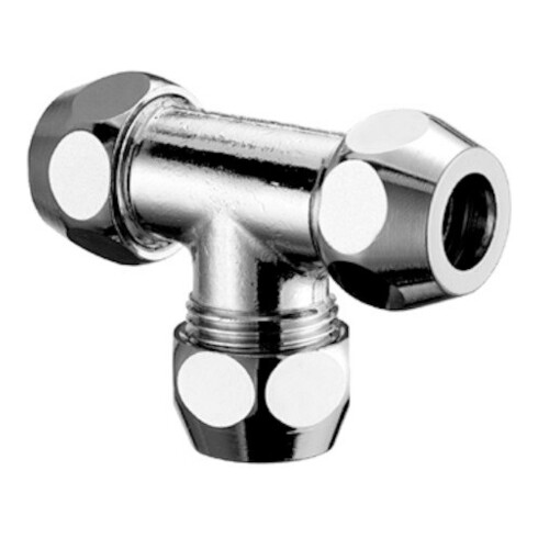 Schell T-Verschraubung 3x G 3/8 AG, d= 10mm, DN 10, verchromt