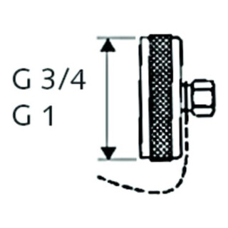 Schell Verschlusskappe mit Kette und Dichtscheibe, Messing 3/4"