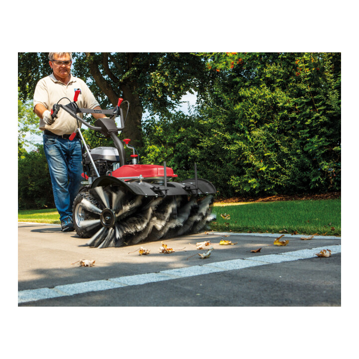 Scheppach Benzin- Kehrmaschine Set SC2200PE inkl. Sammelbehälter, Elektrostart, Schneeschild & Auffangbehälter