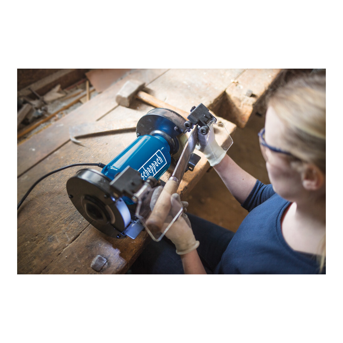 Scheppach Doppelschleifer SM150LB mit Bürste