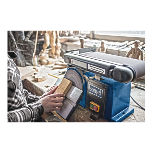 Scheppach Ponceuse à bande et à plateau BTS900 avec 3 bandes abrasives et disque abrasif