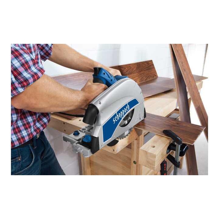 Scheppach Scie plongeante PL75 1,6 kW 230 V + rail de guidage 1400 + kit d’accessoires