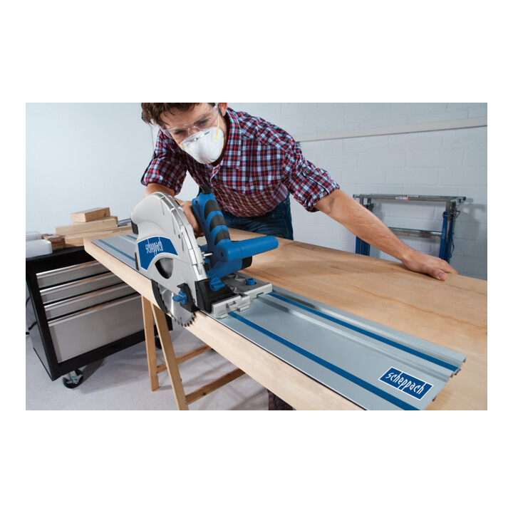 Scheppach Scie plongeante PL75 1,6 kW 230 V + rail de guidage 1400 + kit d’accessoires