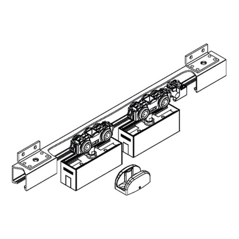 Schiebesyst.Rollan 80 NT 80kg 1900mm Glasflg.Kompletts.50-97cm Wm.GEZE